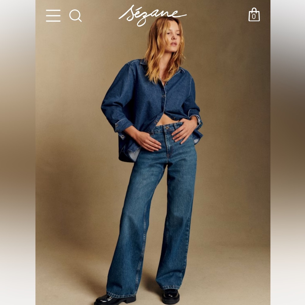 SOLD-Sezane High-Rise Wide Leg Jeans